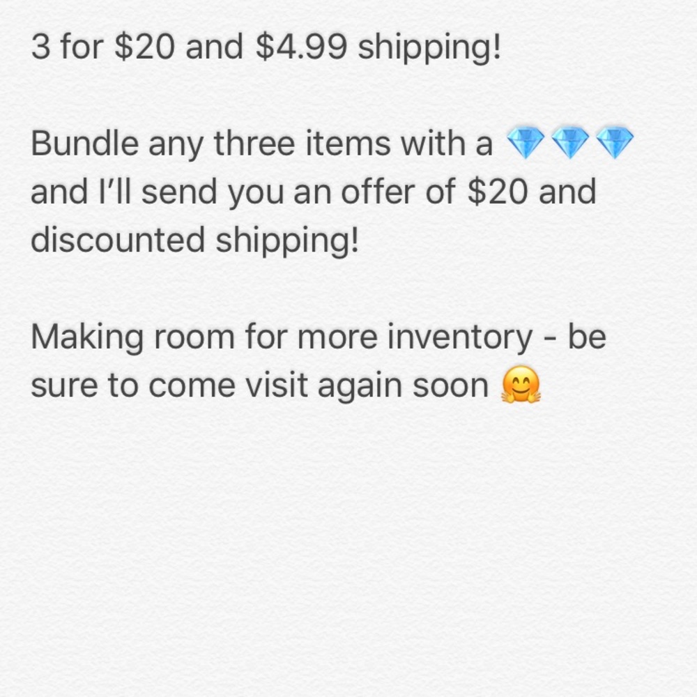 💎💎💎 3/$20 plus discounted shipping! 💎💎💎